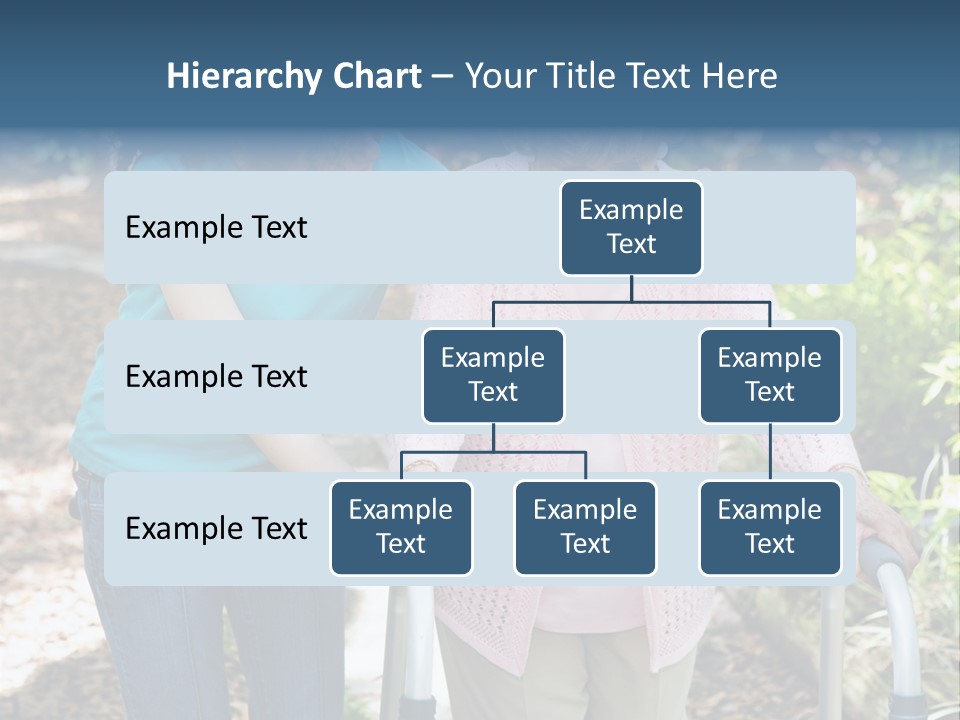 Senior Woman Struggles To Walk With The Help Of A Walker And Her Young Granddaughter. PowerPoint Template