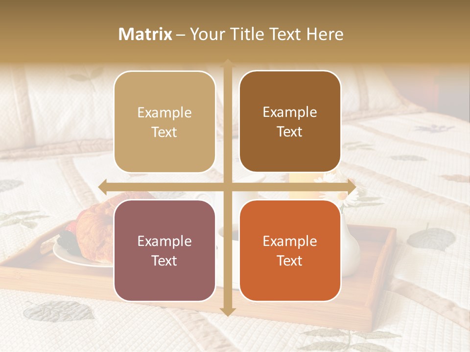 Tray With Breakfast On A Bed In A Hotel Room PowerPoint Template