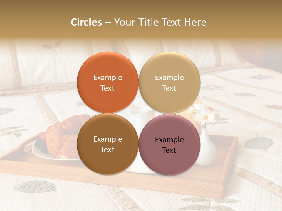 Tray With Breakfast On A Bed In A Hotel Room PowerPoint Template