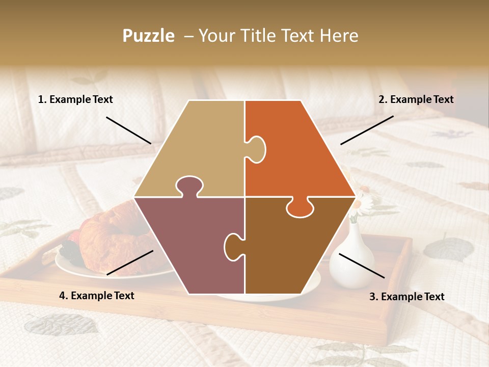 Tray With Breakfast On A Bed In A Hotel Room PowerPoint Template