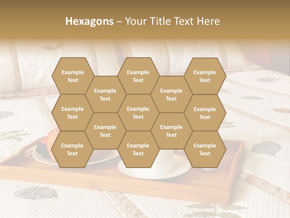 Tray With Breakfast On A Bed In A Hotel Room PowerPoint Template