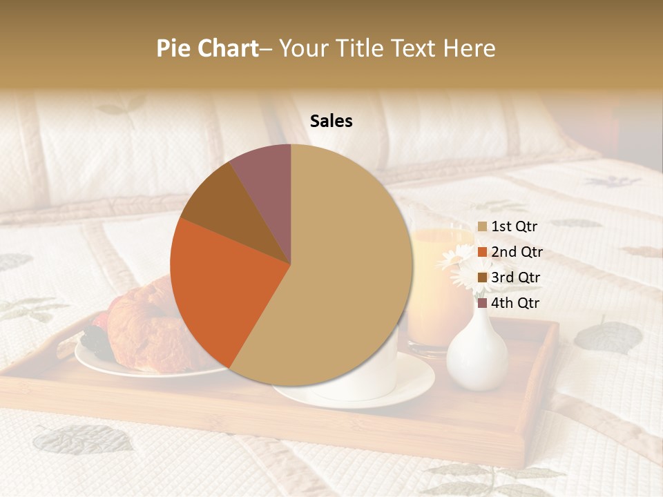 Tray With Breakfast On A Bed In A Hotel Room PowerPoint Template