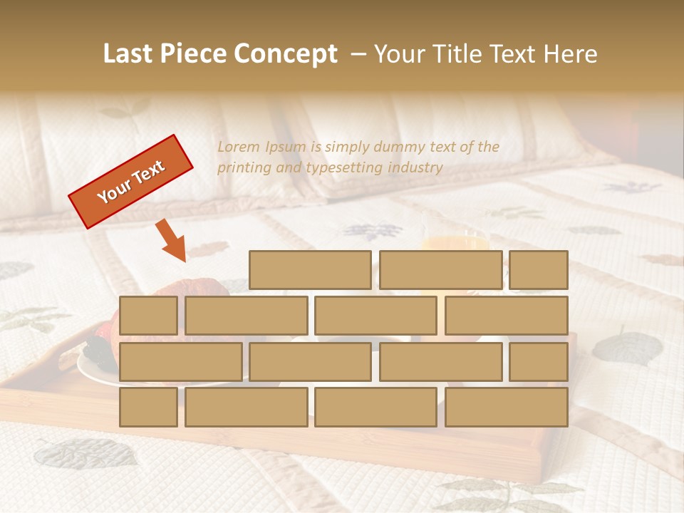 Tray With Breakfast On A Bed In A Hotel Room PowerPoint Template