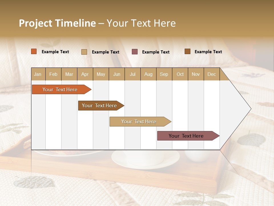 Tray With Breakfast On A Bed In A Hotel Room PowerPoint Template