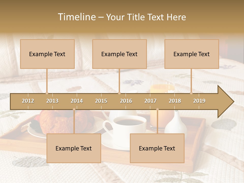 Tray With Breakfast On A Bed In A Hotel Room PowerPoint Template