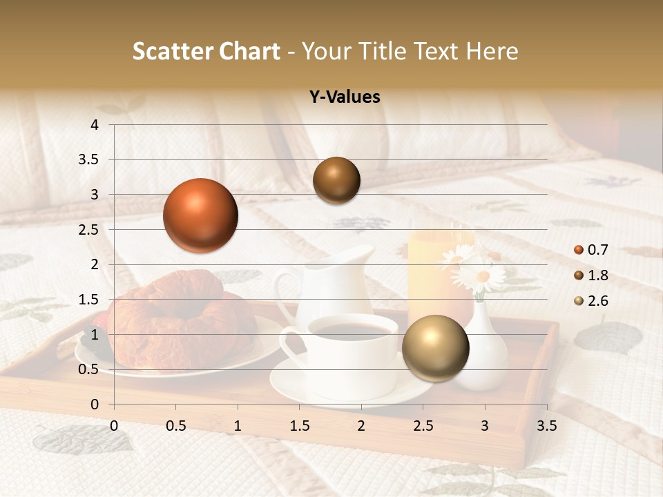 Tray With Breakfast On A Bed In A Hotel Room PowerPoint Template