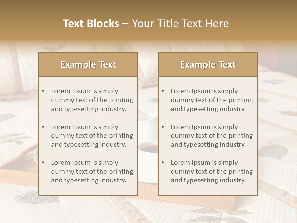 Tray With Breakfast On A Bed In A Hotel Room PowerPoint Template