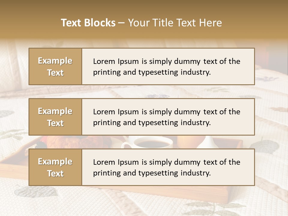 Tray With Breakfast On A Bed In A Hotel Room PowerPoint Template