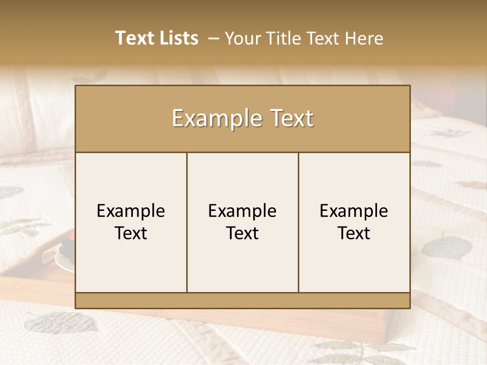 Tray With Breakfast On A Bed In A Hotel Room PowerPoint Template