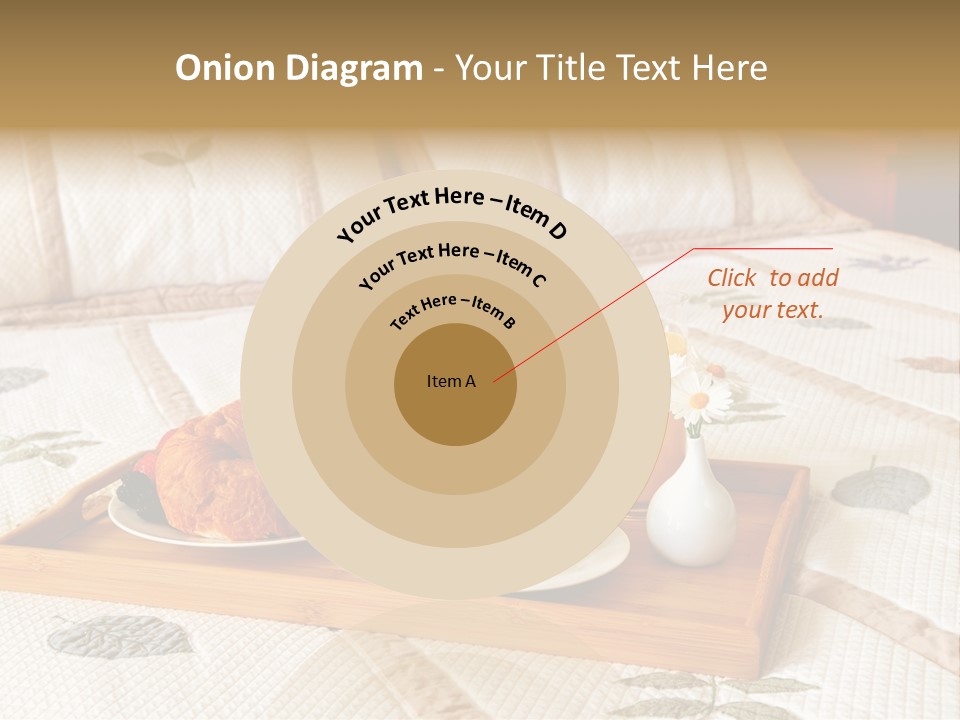 Tray With Breakfast On A Bed In A Hotel Room PowerPoint Template
