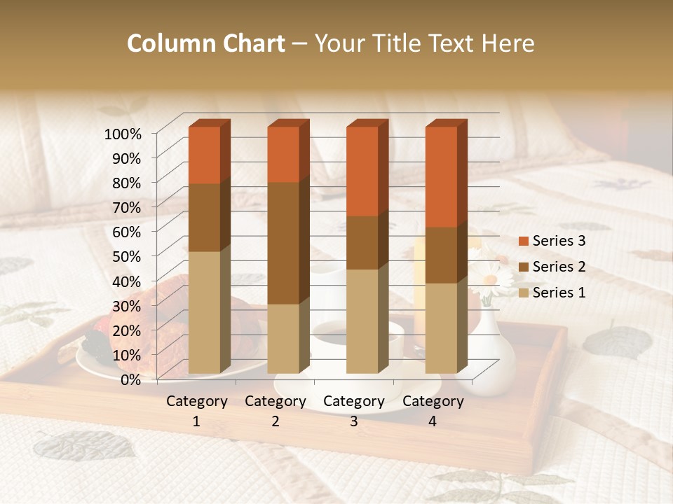 Tray With Breakfast On A Bed In A Hotel Room PowerPoint Template