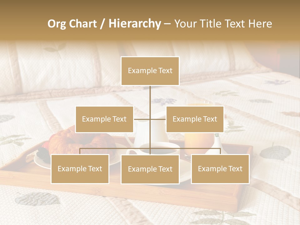 Tray With Breakfast On A Bed In A Hotel Room PowerPoint Template