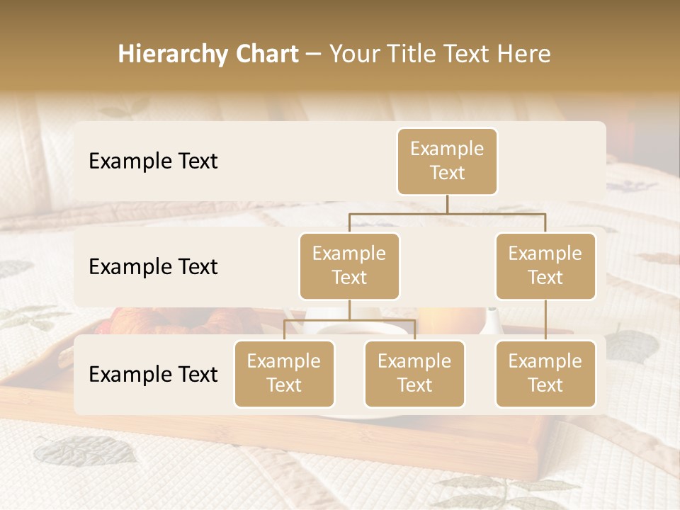 Tray With Breakfast On A Bed In A Hotel Room PowerPoint Template