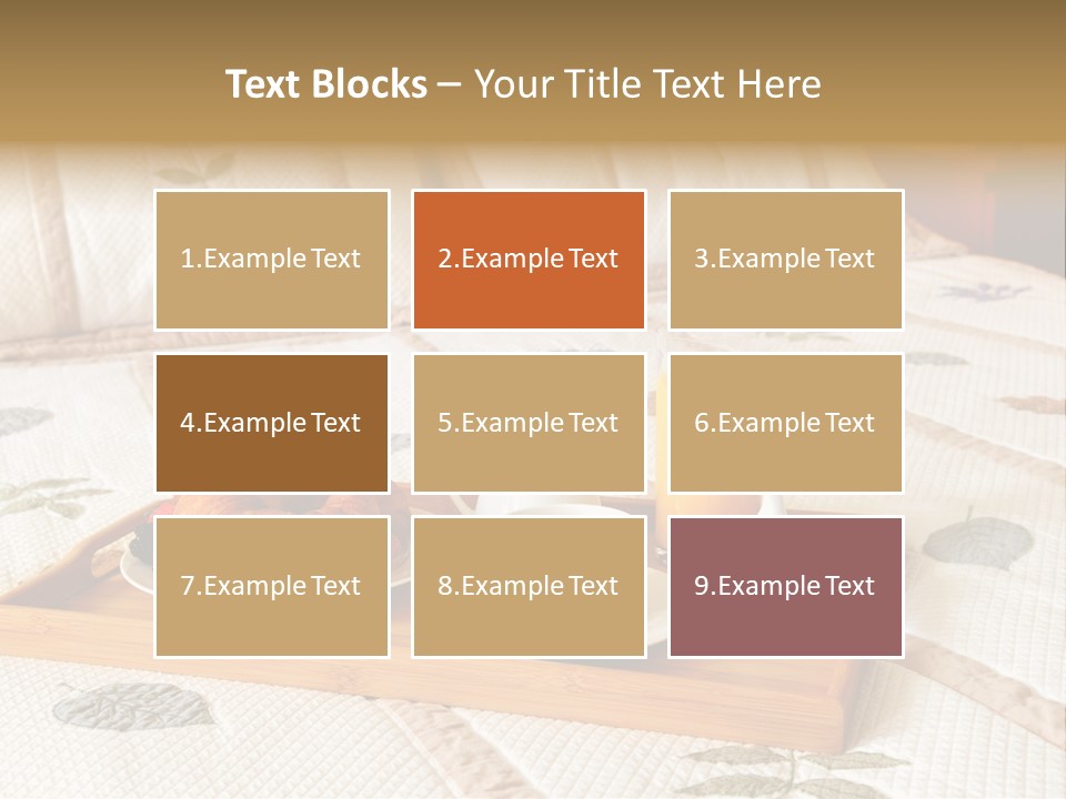 Tray With Breakfast On A Bed In A Hotel Room PowerPoint Template