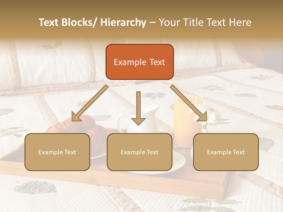 Tray With Breakfast On A Bed In A Hotel Room PowerPoint Template