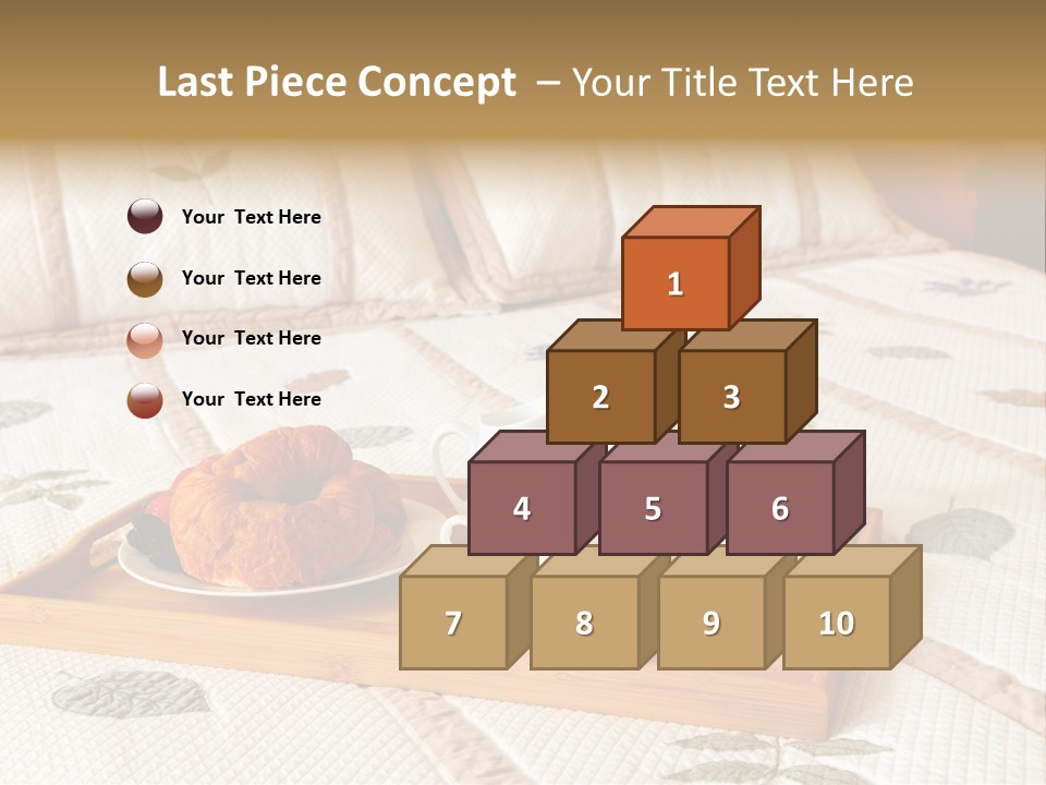 Tray With Breakfast On A Bed In A Hotel Room PowerPoint Template