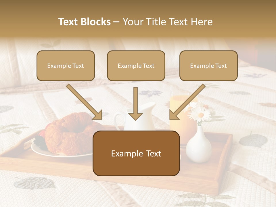 Tray With Breakfast On A Bed In A Hotel Room PowerPoint Template