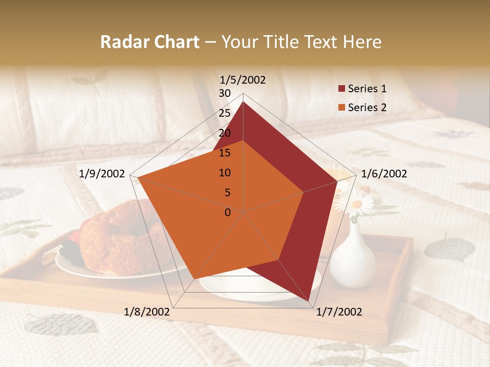 Tray With Breakfast On A Bed In A Hotel Room PowerPoint Template