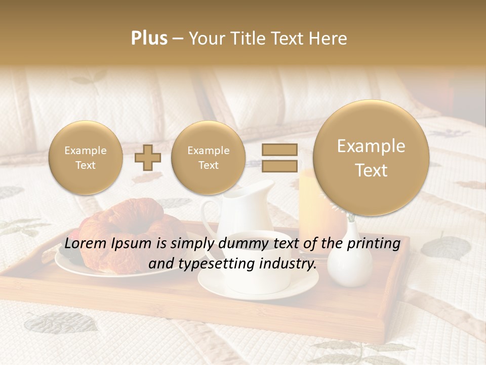 Tray With Breakfast On A Bed In A Hotel Room PowerPoint Template