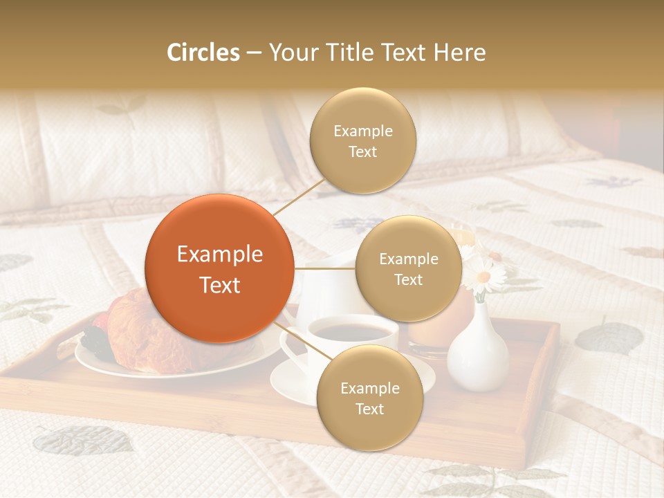 Tray With Breakfast On A Bed In A Hotel Room PowerPoint Template
