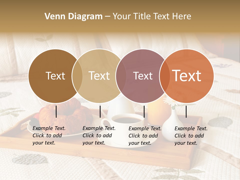 Tray With Breakfast On A Bed In A Hotel Room PowerPoint Template