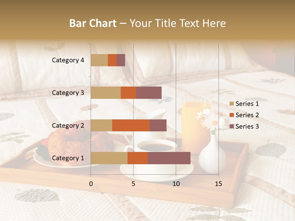 Tray With Breakfast On A Bed In A Hotel Room PowerPoint Template