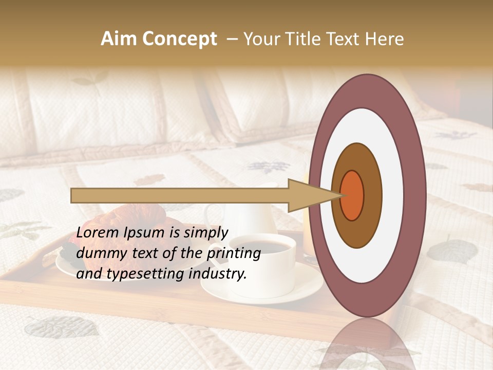 Tray With Breakfast On A Bed In A Hotel Room PowerPoint Template