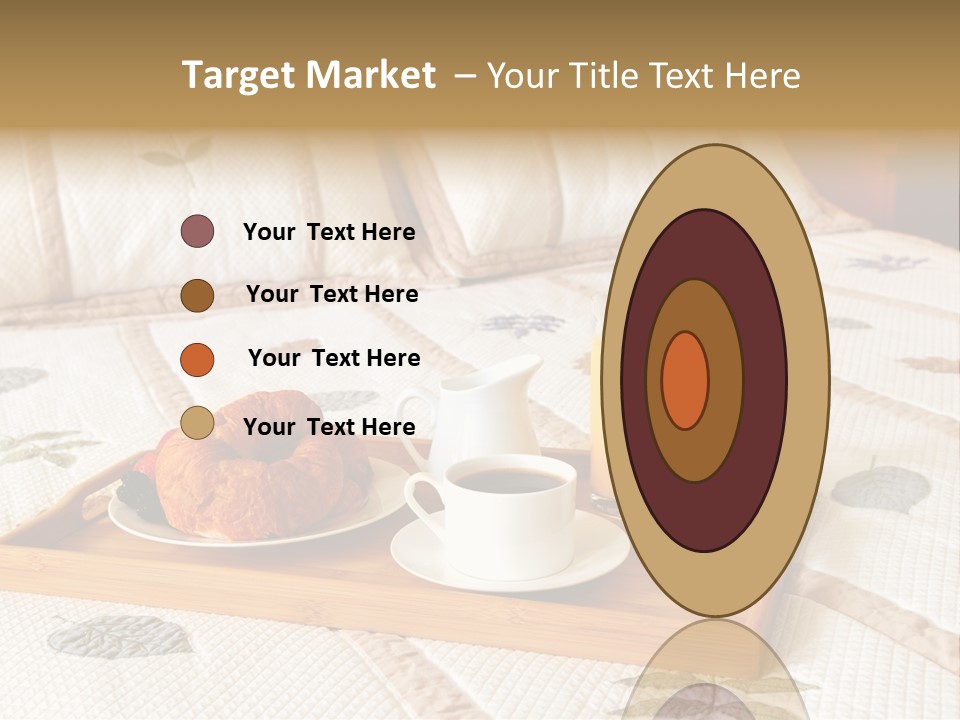 Tray With Breakfast On A Bed In A Hotel Room PowerPoint Template