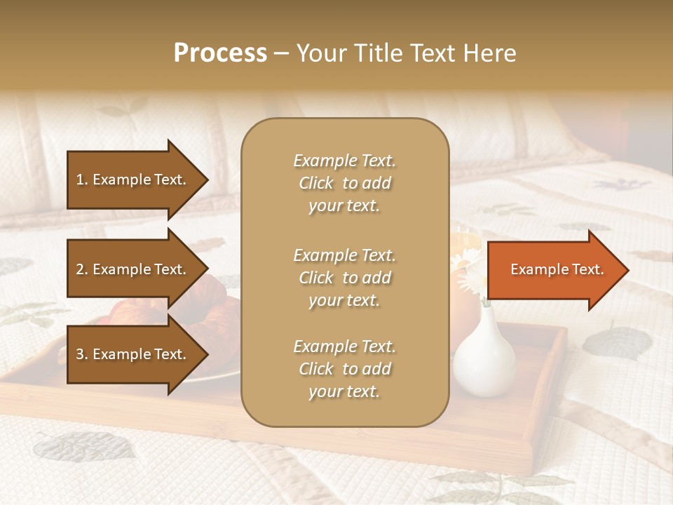 Tray With Breakfast On A Bed In A Hotel Room PowerPoint Template