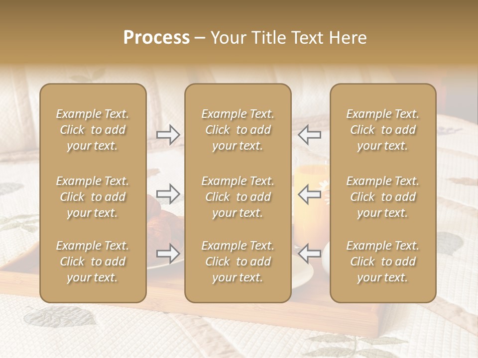 Tray With Breakfast On A Bed In A Hotel Room PowerPoint Template