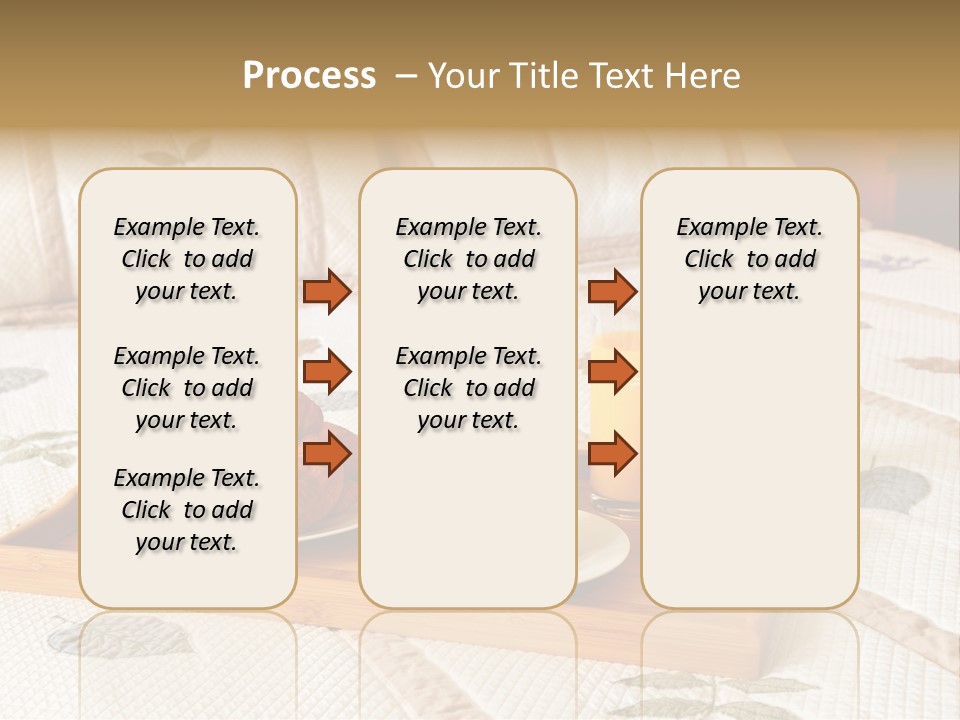Tray With Breakfast On A Bed In A Hotel Room PowerPoint Template