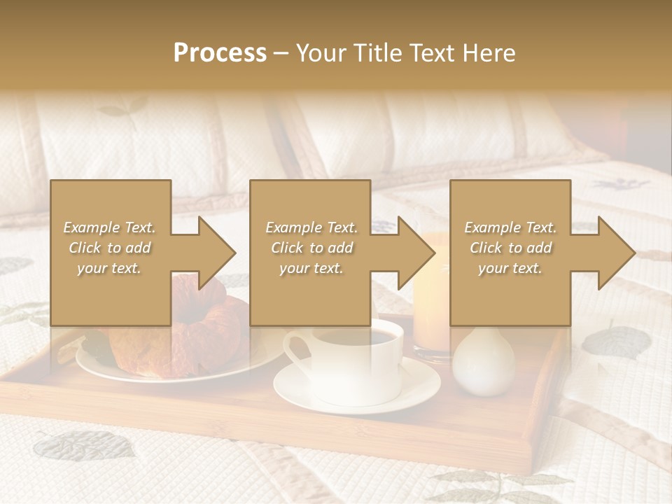 Tray With Breakfast On A Bed In A Hotel Room PowerPoint Template