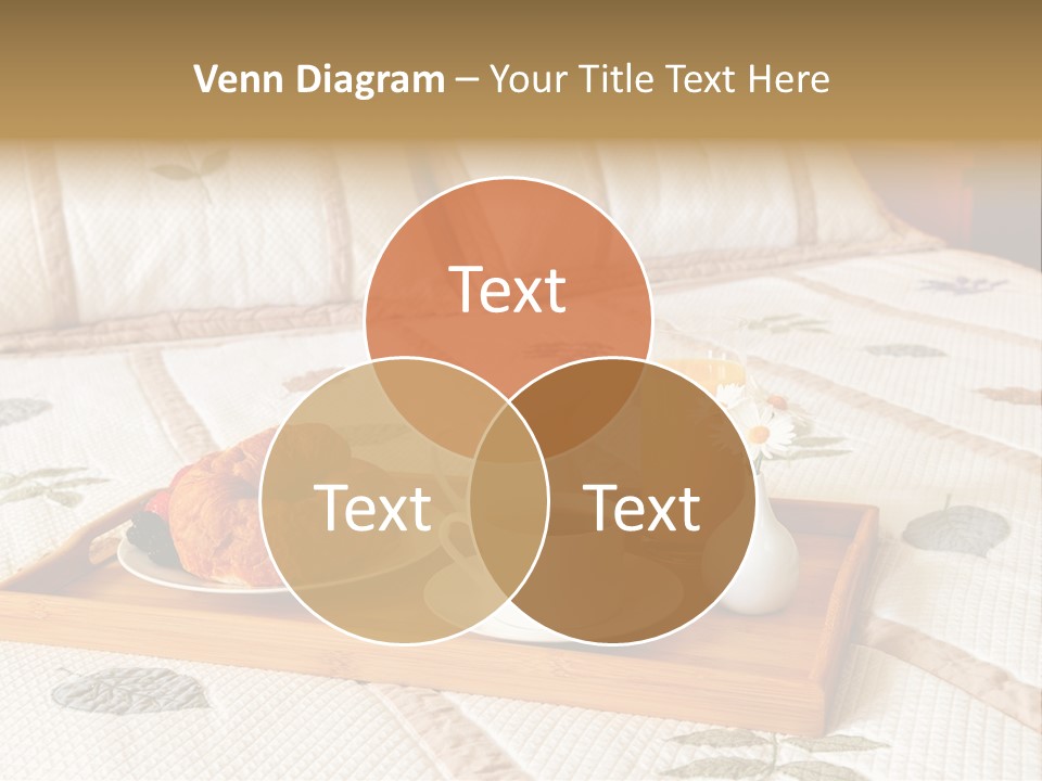 Tray With Breakfast On A Bed In A Hotel Room PowerPoint Template