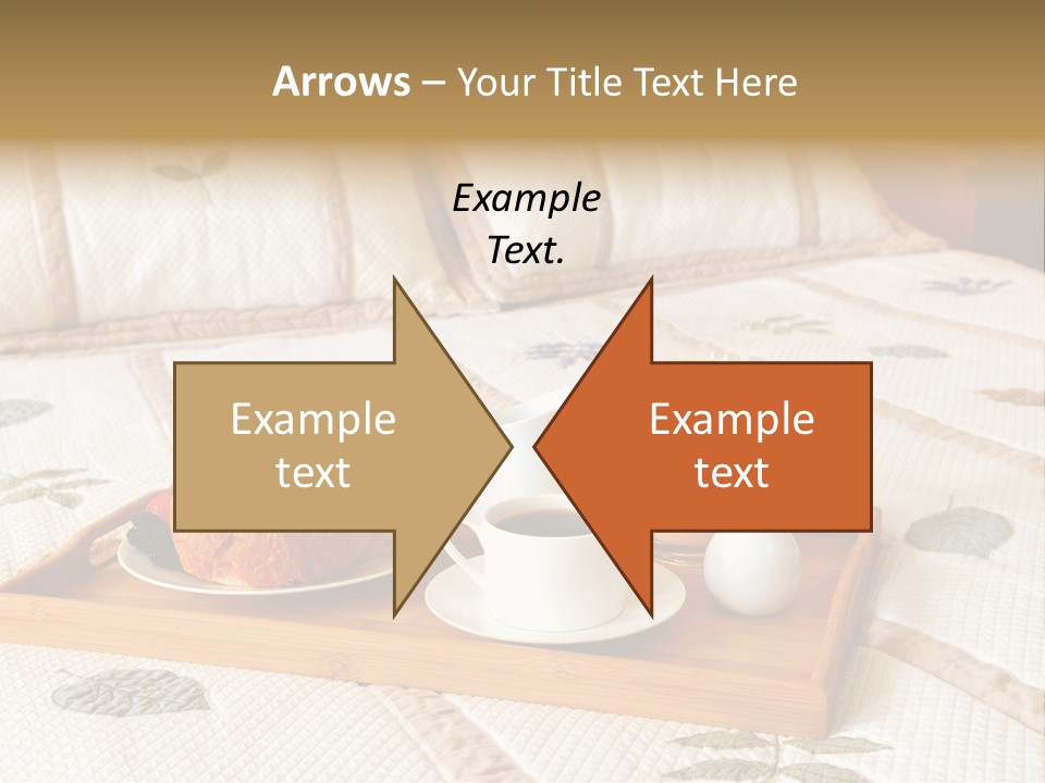 Tray With Breakfast On A Bed In A Hotel Room PowerPoint Template