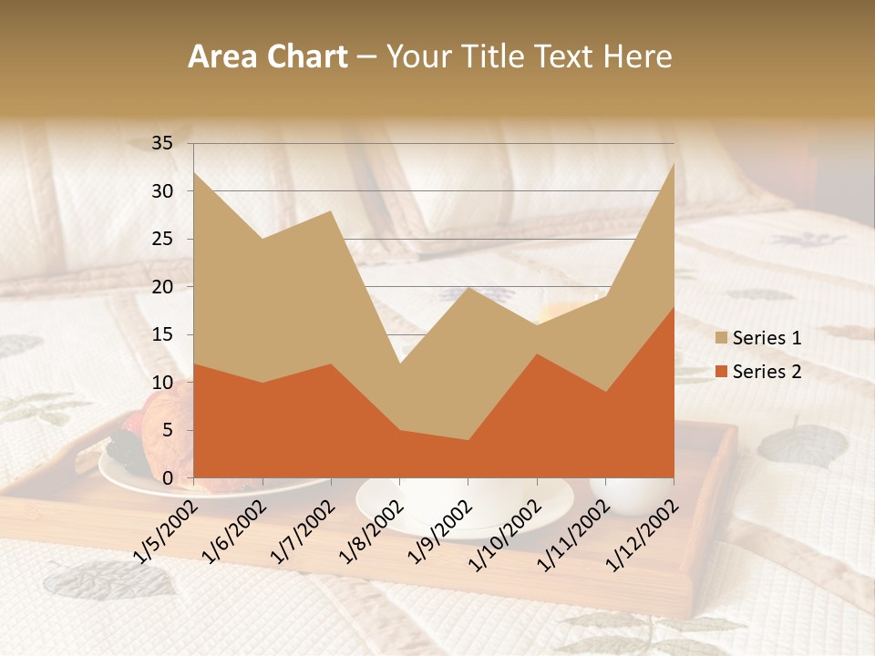 Tray With Breakfast On A Bed In A Hotel Room PowerPoint Template