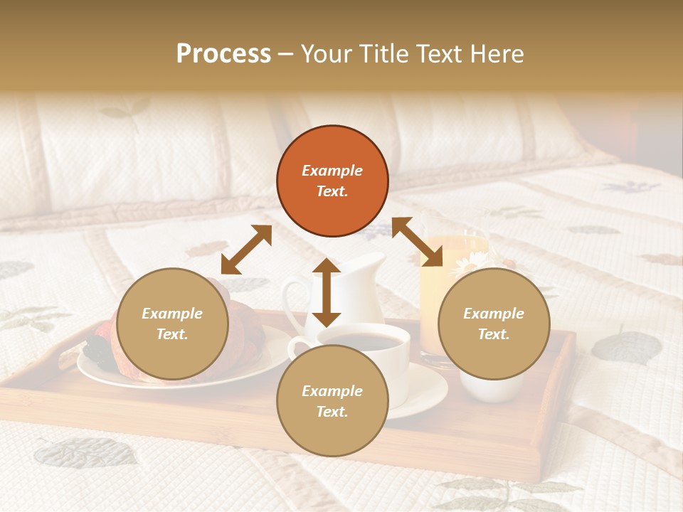 Tray With Breakfast On A Bed In A Hotel Room PowerPoint Template