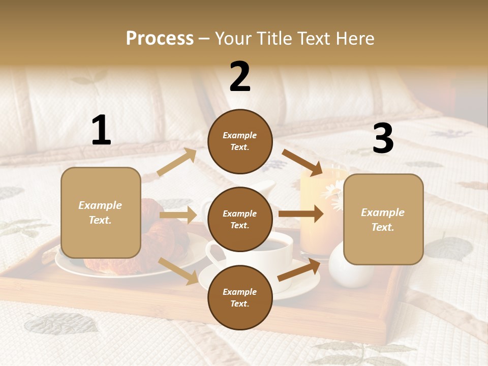 Tray With Breakfast On A Bed In A Hotel Room PowerPoint Template