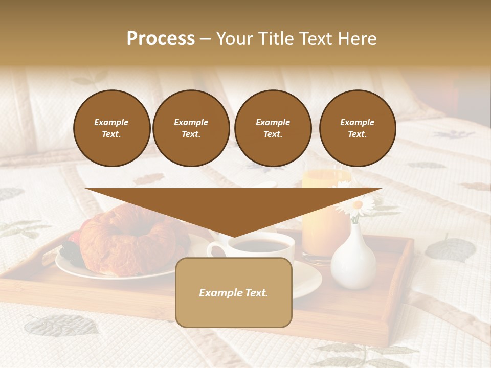 Tray With Breakfast On A Bed In A Hotel Room PowerPoint Template