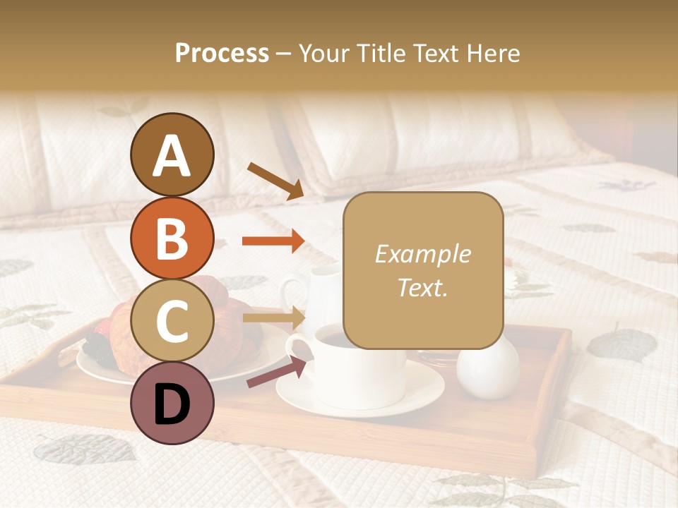 Tray With Breakfast On A Bed In A Hotel Room PowerPoint Template