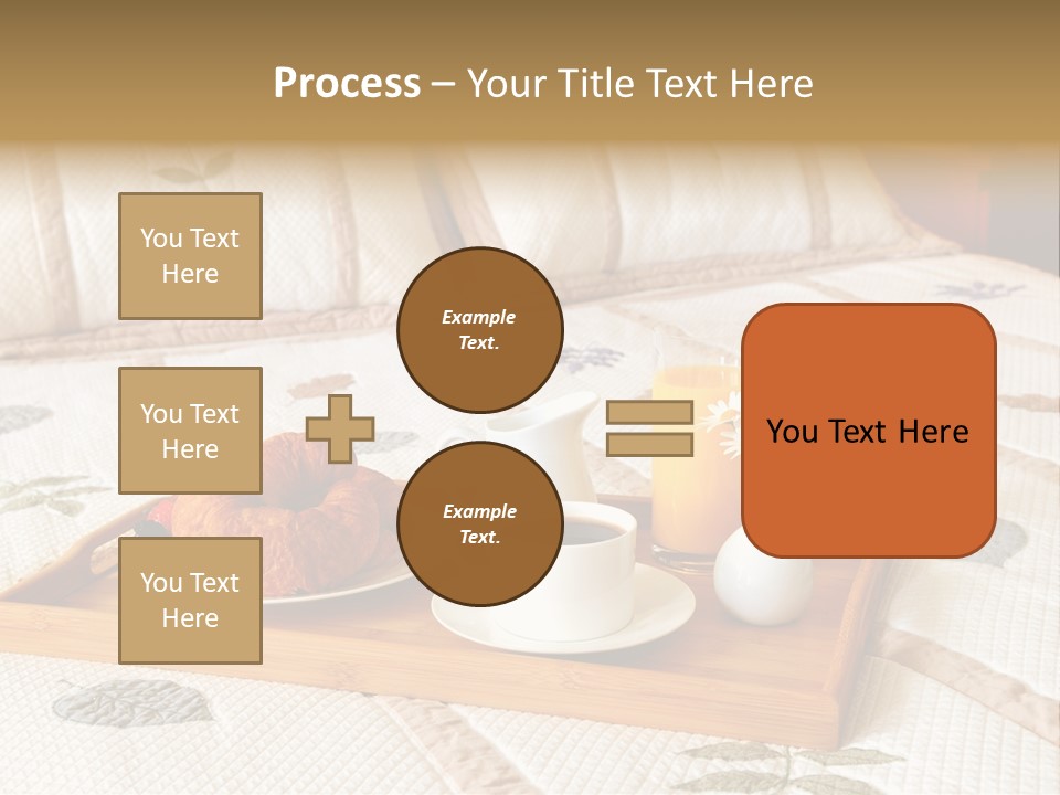 Tray With Breakfast On A Bed In A Hotel Room PowerPoint Template