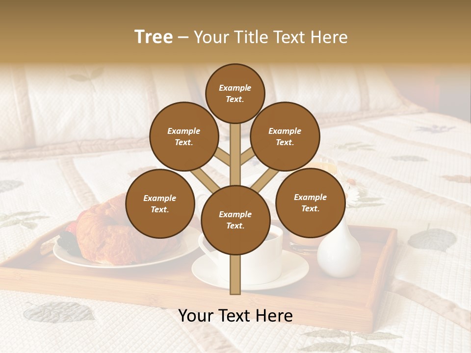 Tray With Breakfast On A Bed In A Hotel Room PowerPoint Template