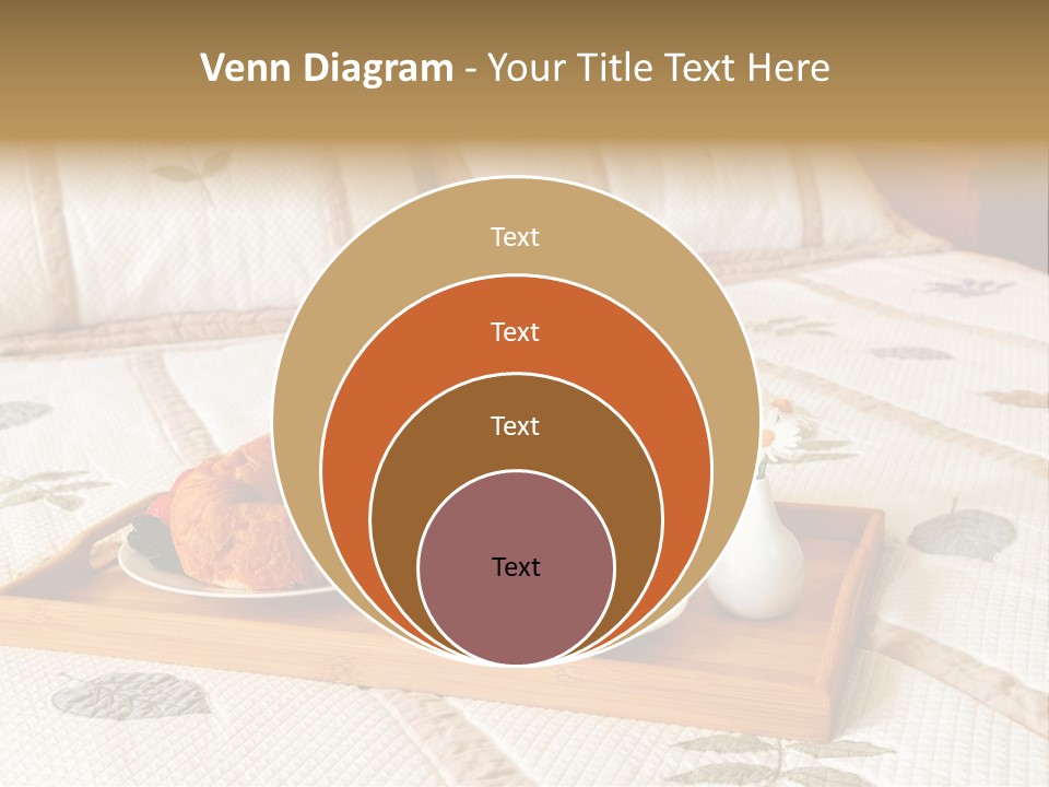 Tray With Breakfast On A Bed In A Hotel Room PowerPoint Template