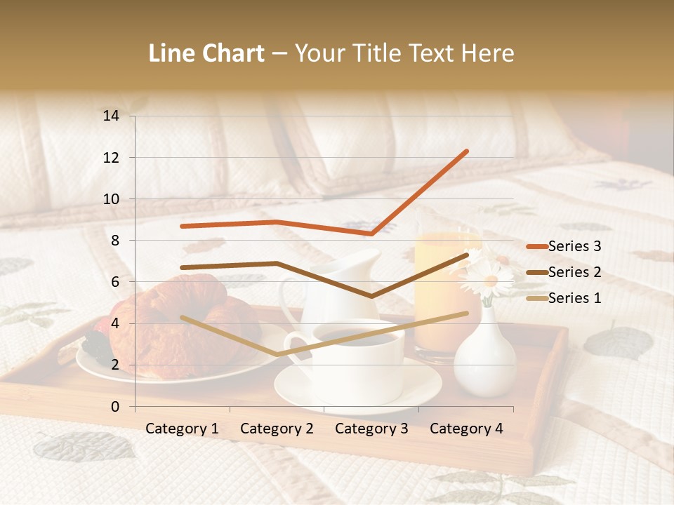 Tray With Breakfast On A Bed In A Hotel Room PowerPoint Template