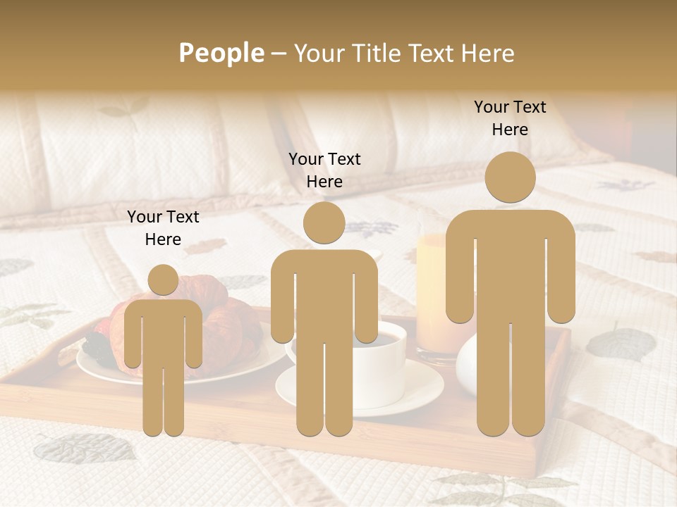Tray With Breakfast On A Bed In A Hotel Room PowerPoint Template