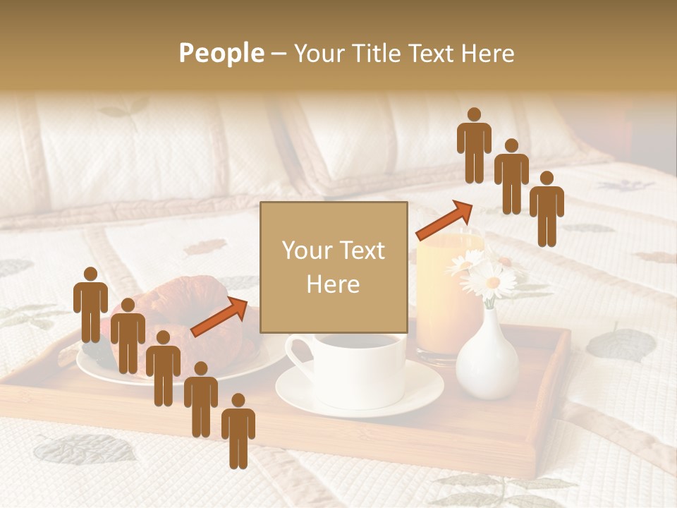 Tray With Breakfast On A Bed In A Hotel Room PowerPoint Template