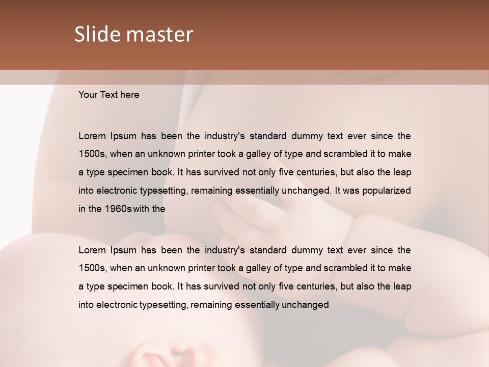 Breastfeeding. Mother Feeding Six Month Baby. PowerPoint Template