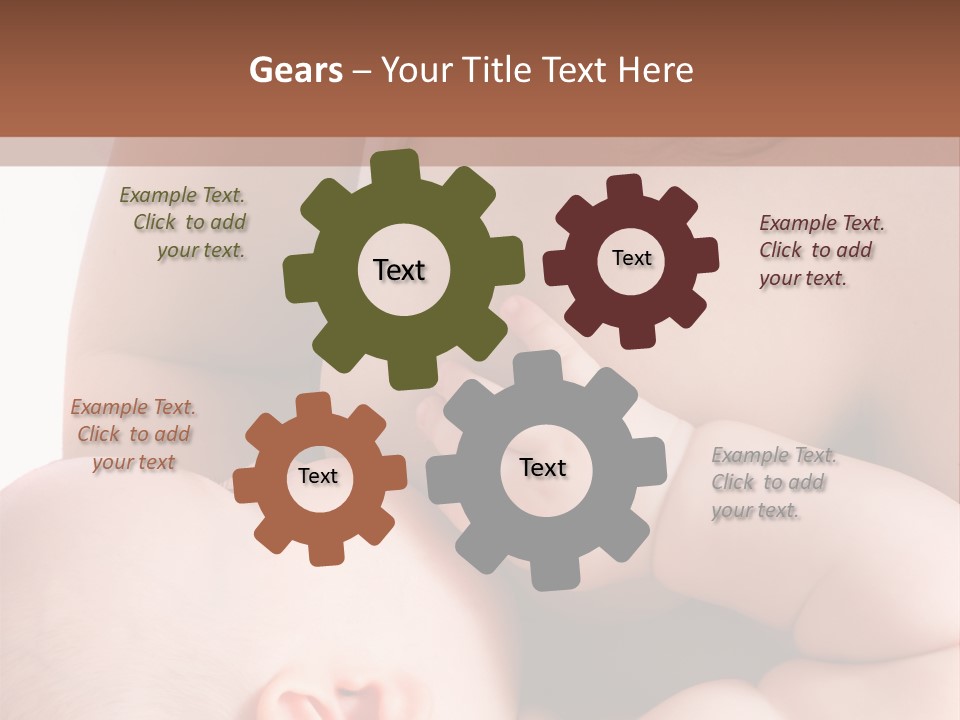 Breastfeeding. Mother Feeding Six Month Baby. PowerPoint Template