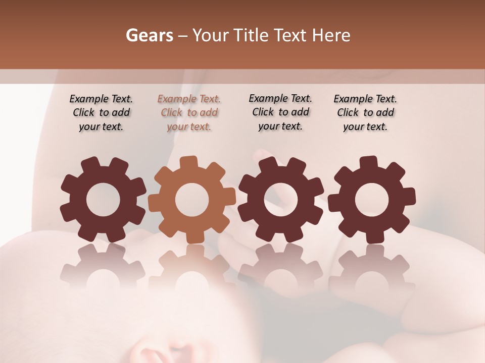 Breastfeeding. Mother Feeding Six Month Baby. PowerPoint Template