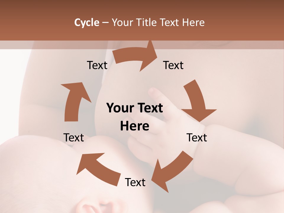 Breastfeeding. Mother Feeding Six Month Baby. PowerPoint Template