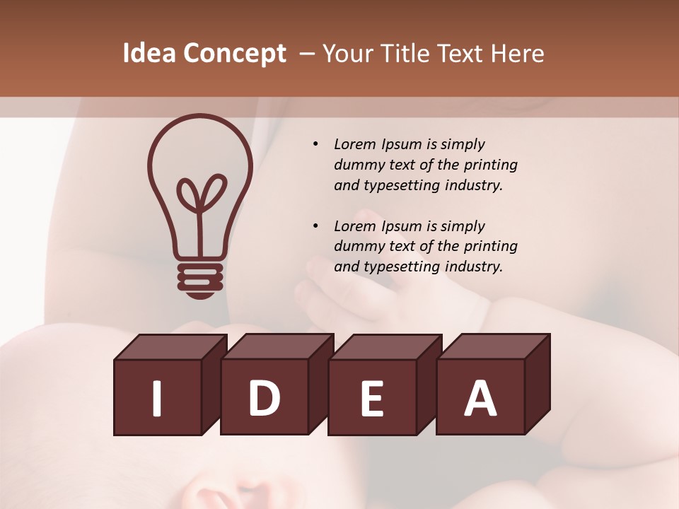 Breastfeeding. Mother Feeding Six Month Baby. PowerPoint Template